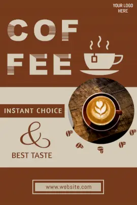 Online Editable Brown Hot Coffee Tumblr Graphic