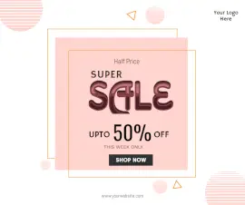 Online Editable Super Sale Offers Facebook Post
