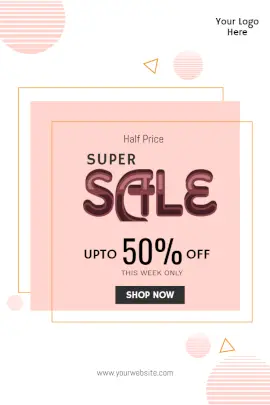 Online Editable Super Sale Offers Pinterest Graphic