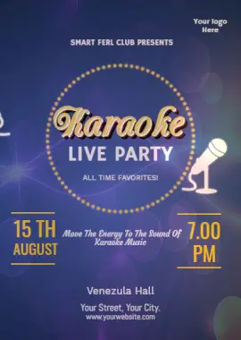 Online Editable Karaoke Night Portrait Invitation