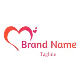 Online Editable Pink and Red Heart Dating Site Logo