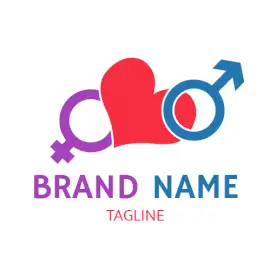 Online Editable Purple Blue and Red Dating Site Logo