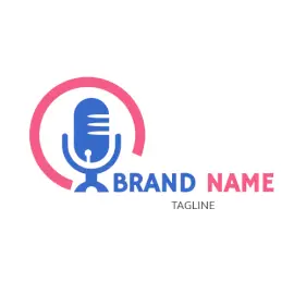 Online Editable Pink and Blue Studio Music Logo