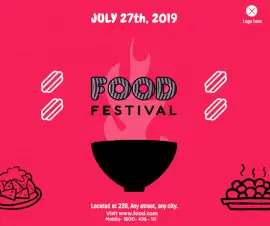 Online Editable Food Festival Design Facebook Post