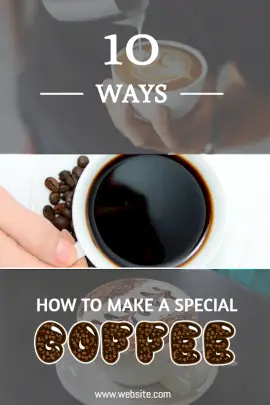 Online Editable Special Coffee Recipe Pinterest Graphic