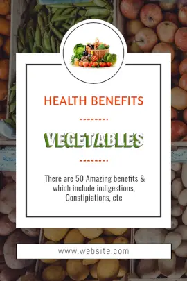 Online Editable Fresh and Healthy Vegetable Pinterest Graphic