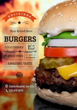 Online Editable Delicious Cheeseburger Combo Poster