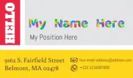 Online Editable Colorful Text Brand Business Card
