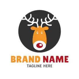 Online Editable Red Reindeer Animal & Pet Logo