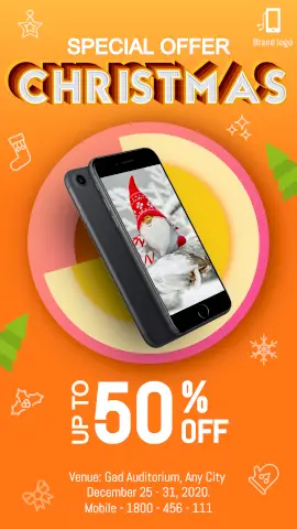 Online Editable Mobile Phone Special Offer for Christmas Story Design