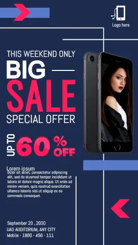 Online Editable Mobile Gadget Big Sale Special Offer Story Design