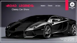 Online Editable Black and Vivid Pink Blazing Text Car Show Facebook Event Cover
