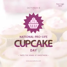 Online Editable National Cupcake Day Facebook 3D Post