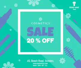 Online Editable Best Cosmetics Sale Design Facebook Post