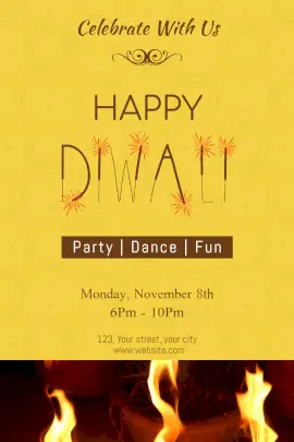 Online Editable Yellow Happy Diwali Tumblr Graphic