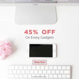Online Editable White Electronic Gadgets Offer Social Media Post Instagram Ad