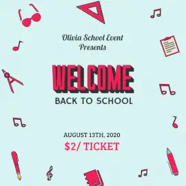 Online Editable Blue and Pink Back To School Social Media Post