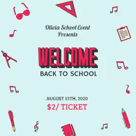 Online Editable Blue and Pink Back To School Instagram Ad