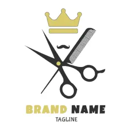 Online Editable Gold and Black King Salon & Beauty