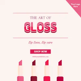 Online Editable Art of Gloss Lipstick Sale Facebook 3D Post