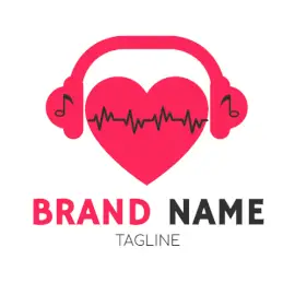 Online Editable Waveform in Pink Heart Music Logo