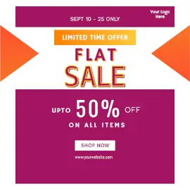 Online Editable Minimalist Limited Period Offer Facebook 3D Post