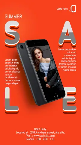 Online Editable Mobile Gadget Summer Sale Silver Text Story Design