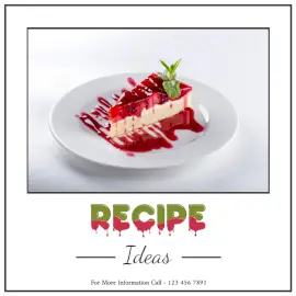 Online Editable Dripping Font Cake Recipe Ideas Social Media Post