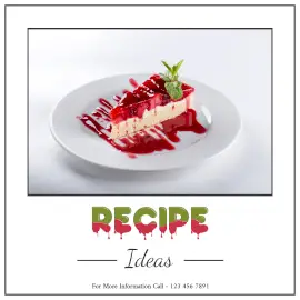 Online Editable Dripping Font Cake Recipe Ideas Instagram Ad