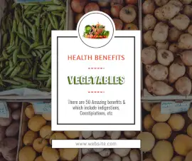 Online Editable Fresh and Healthy Vegetable Benefits Facebook Post