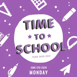 Online Editable Violet Time to School Instagram Ad