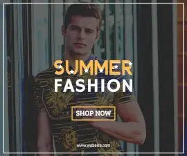 Online Editable Yellow Fancy Font Summer Fashion Facebook Post
