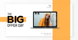 Online Editable White the Big Offer Day Photo Mockup