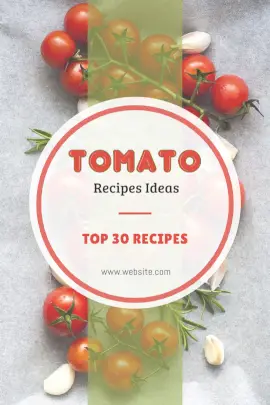 Online Editable White and Red Tomato Recipes Tumblr Graphic