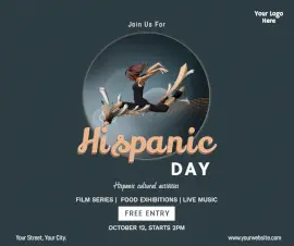 Online Editable Hispanic Day Facebook Post