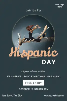 Online Editable Hispanic Day Pinterest Graphic