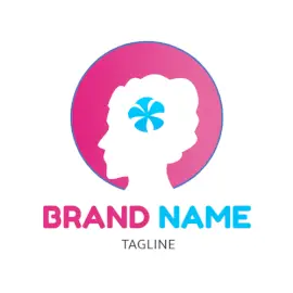 Online Editable Pink and Blue Women's Parlor Salon & Beauty Logo