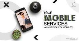 Online Editable White Best Mobile Services Photo Mockup