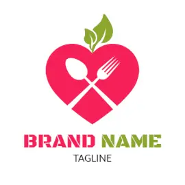 Online Editable Pink and Green Heart shaped Hotel & Travel Logo