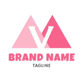 Online Editable Pink and White Hill Illustration Letter Based Logo