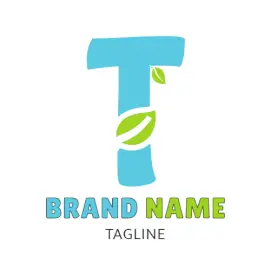 Online Editable Blue and Green T Letter Logo