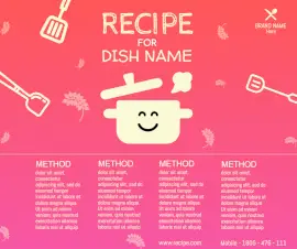 Online Editable Cooking Recipe Tips Design Facebook Post