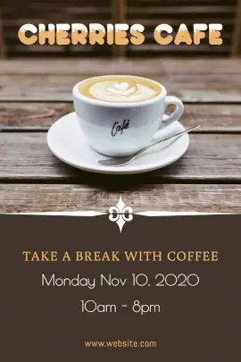 Online Editable Cherries Cafe Ad Pinterest Graphic