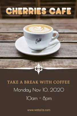 Online Editable Brown Brewed Cafe Tumblr Graphic
