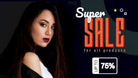 Online Editable Red and Green Super Sale Women Fashion GIF Post