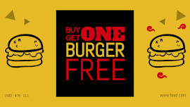 Online Editable Dark Yellow Hot and Cheesy Burger Foodies Offer GIF Post