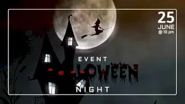 Online Editable Full Moon Halloween Night Event GIF Post
