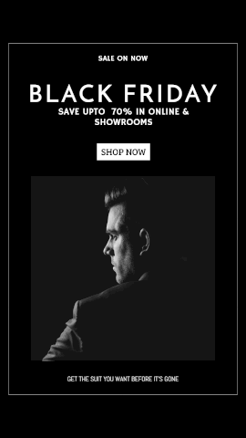 Online Editable Black Friday Sale for Men's Apparel GIF Post