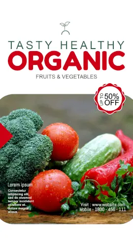 Online Editable Sale of Fresh Organic Vegetable and Fruits Offer GIF Post