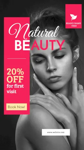 Online Editable Offer for Natural Beauty Parlour for Women's Makeup GIF Post